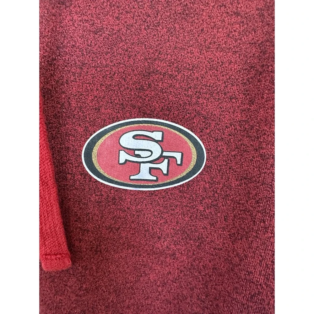 NFL 49ERS Zip Up Hoodie W/sherpa Lining Sz M Embroidered Letters